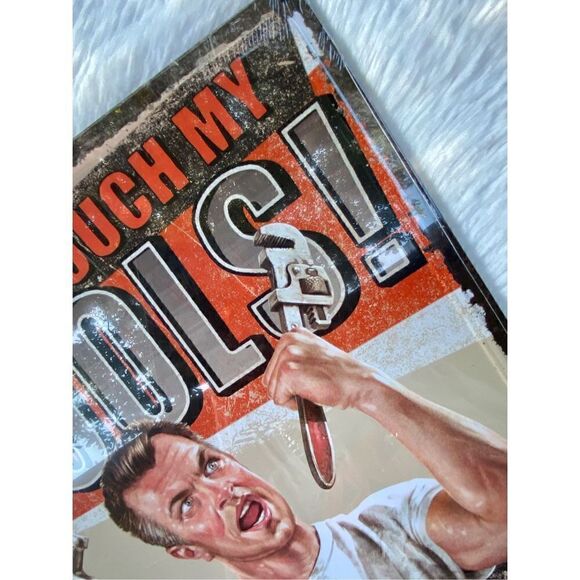 NWT NEW “DON’T TOUCH MY TOOLS” Metal Tin Sign Plaque Rustic Iron Store - Picture 4 of 7